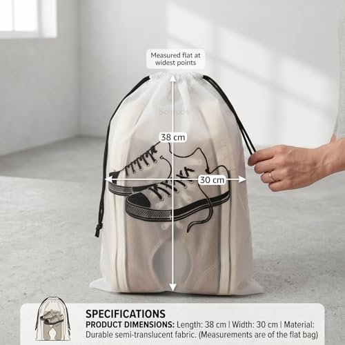 Image of Solitude Pack of 10 Shoe Bags for Travel, Drawstring Travel Shoe Bags for Packing, Dustproof Portable Travel Shoe Storage Bag for Men and Women