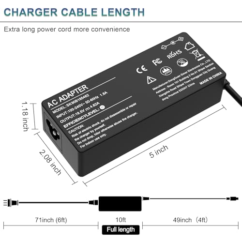 90W Universal Laptop Charger AC Adapter Replacement for Dell HP Acer Asus Lenovo IBM Toshiba Samsung Gateway Sony Fujitsu Notebook Ultrabook Chromebook Power Supply Cord - 16 Tips for Mostly laptops