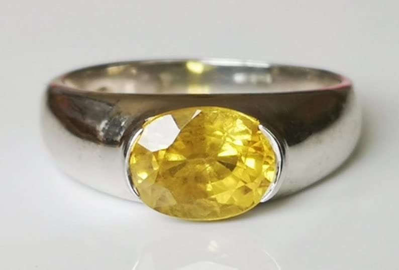 Natural Yellow Sapphire 6.50 Carat Ring 925 Sterling Silver Handmade Ring For Men And Woman Anniversary, Adjustable4