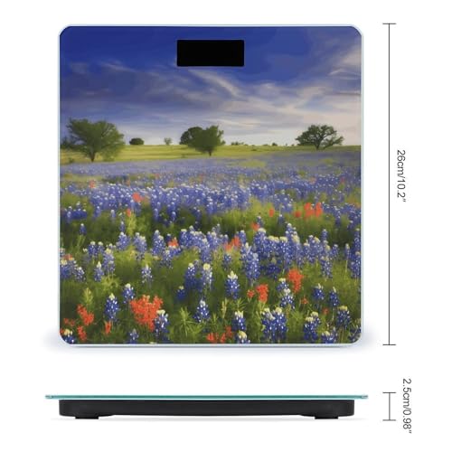 Báscula digital de baño con diseño Texas Bluebonnets miniatura 2