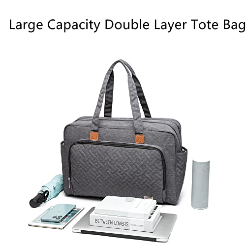 Laptop Tote Bag, Computer Messenger Teacher Bag With 15.7'' Padded Laptop Sleeve Dark Gray #TOP1