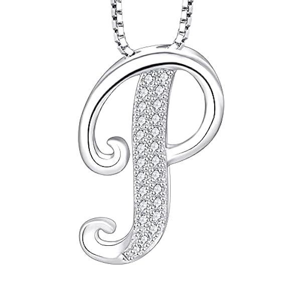 Starchenie A-Z bokstav halsband 925 sterlingsilver rodiumpläterat zirkon hänge för kvinnor e silver, colore: P, cod. DP88940A-CC
