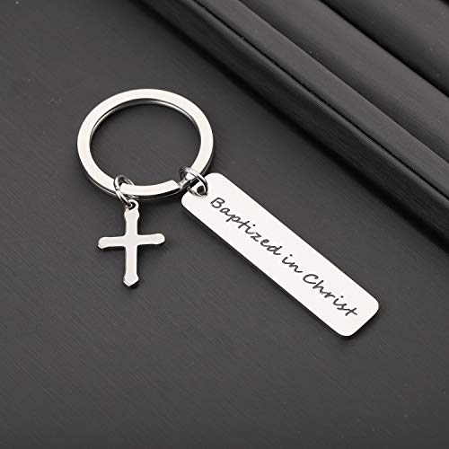 MYOSPARK Baptism Gifts Baptized in Christ Keychain Man Baptism Gift Christian Keyring Teen Baptism Keychain4