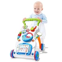 Aolso Baby Walker,Sit-to-Stand Learning Walker, Baby Walker with Wheels, Baby Entertainment Table Early Education Activity Center, Multifunctional Educational Push Toy forToddlers Boys Girls