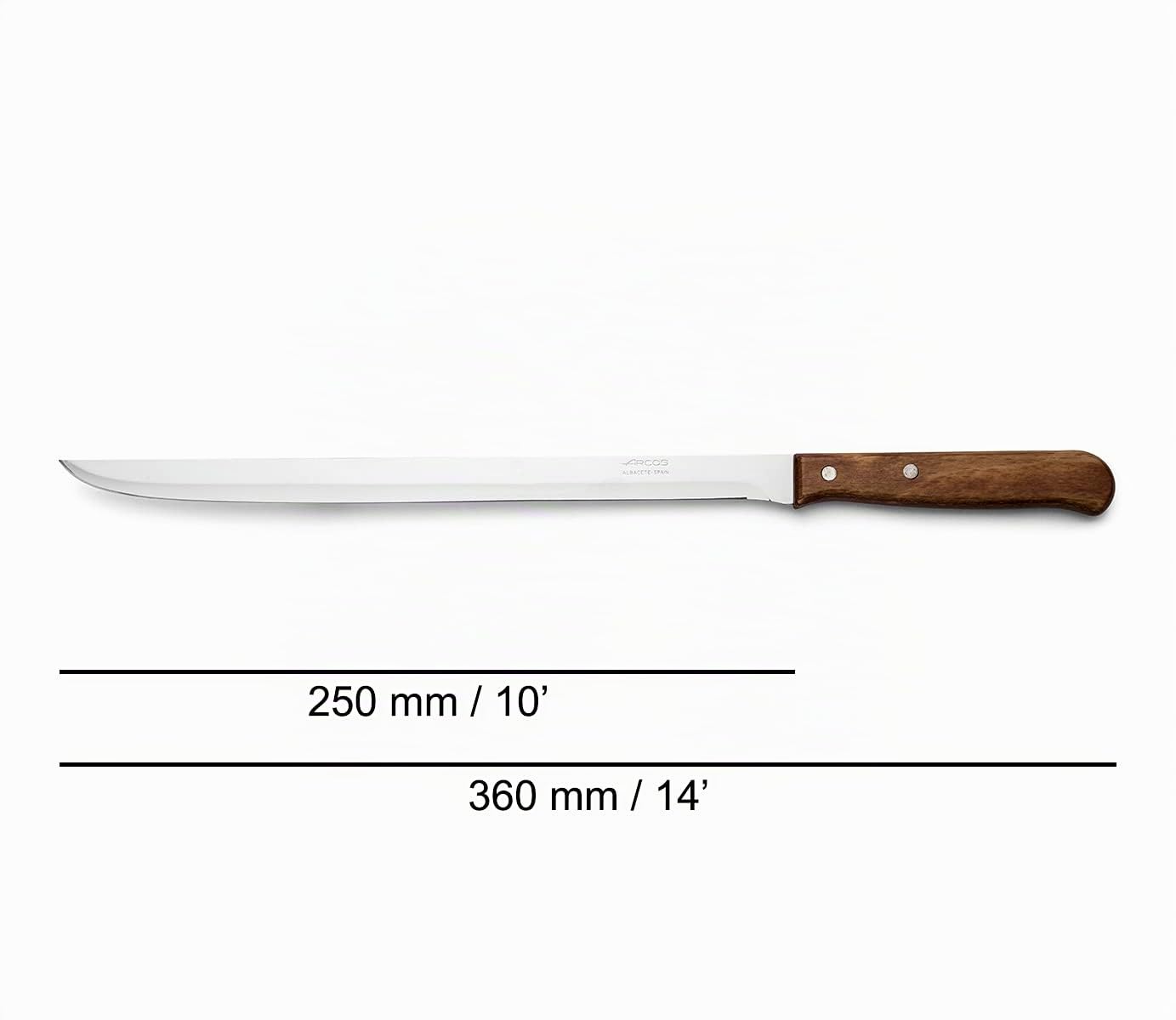 ARCOS Couteau à Découper Jambon Viande 250 mm Bois Compressé Marron Latina