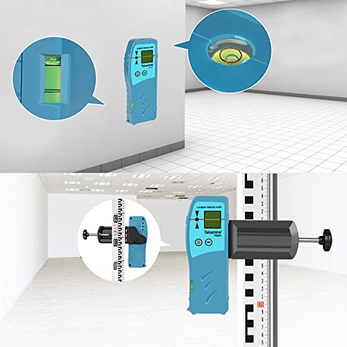 Takamine Laser Receiver For Laser Level - Green Laser And Red Beam Receiver For Pulsing Line Lasers, Three-Sided Smart Led Displays, Adjustable Speaker, Two-Sided Level Bubble Bottle, Clamp Included #TOP3