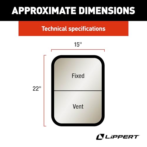 Lippert 8800 Series Complete RV Window Replacement Kit with Trim Ring, Screws, Foam Seal - 15" W x 22" H Vertical Slider - 2025069056 by Lippert Components - Image 2