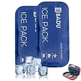 JFHNMLW Gel Ice Packs for Injuries, Reusable, TSA Approved, Retention for 8-24 Hours, Suitable for Most Medication Cooler Travel Case, Packs of 2 (180g *2)