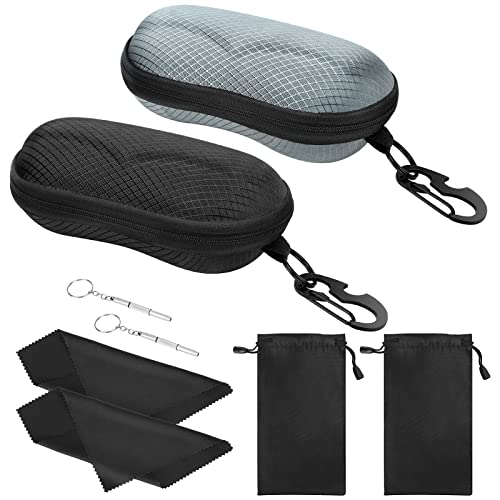 Image of MoKo Semi Hard Shell Sunglasses Case, Unisex Protective Eyeglass Case Glasses Case Holder with Metal Hanging Hook