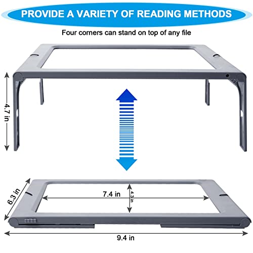 Hands-Free Magnifying Glass Large Full-Page Rectangular 3X Magnifier Led Lighted Illuminated Foldable Desktop Portable For Elder (Grey) #TOP4