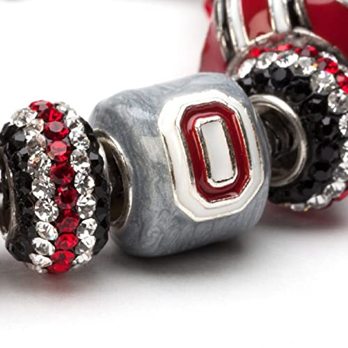 Ohio State Charms and Buckeye Jewelry - Grey Block O and Buckeye Leaf Bead - Hypoallergenic Stainless Steel Charms - Ohio State Gifts for Her4