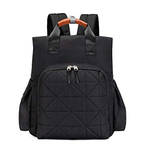 SDFGH Bolsa de dormir - multifunción bolsillos grandes cambiantes botella con material aislante-correas bolsa de pañales mochila Cochecito Pad, durable con estilo (Color : Svart)