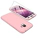 Produktbild JOYTAG für Samsung J8 2018 Hülle,Handyhülle+Hartglas Glasfilm Schutzfolie 360 Grad Ultra dünn Alles inklusive Schutz 3 in 1 PC Telefon Cover case-Rosé Gold