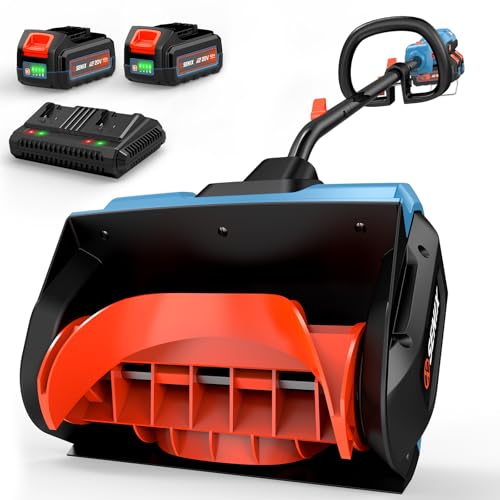 SENIX Cordless Snow Shovel, 40V | 13-Inch | 6-Inch | 8000mAh Snow Blower, 20FT Max Throw Distance, Plows 375lbs/Min, with Auxiliary Handle for Patio,