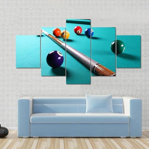 Tableau de billard en 5 parties GONGCAO decoration murale salon avec cadre