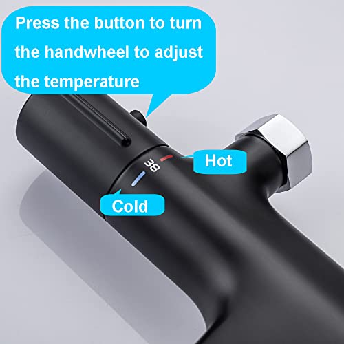 ONECE Thermostatic Mixer Shower and Bath Thermostat with Waterfall Spout, Safety Lock at 38°C, Bathtub Fitting - Image 3