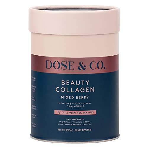 Dose & Co Beauty Collagen (Mixed Berry) – Hydrolyzed Collagen Peptides Supplement - Non-Gmo, Gluten Free, Sugar Free – Supporting Hair, Skin, And Nails* (9Oz/225G), White #TOP1