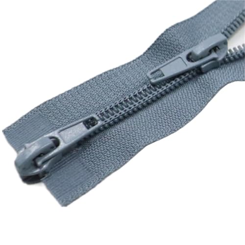 Cremallera Doble Apertura Saco De Dormir Nailon 5 Libras Con Cremallera Doble Deslizante, Abertura Superior E Inferior For Ropa Y Extensión La Cola(Grey-60cm)