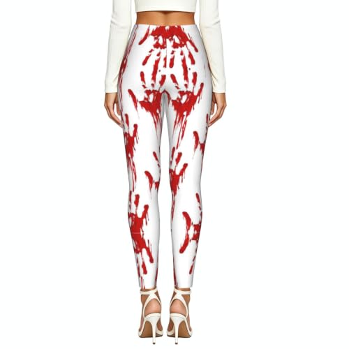 Leggings de compresión mujer con estampado original de manos sangrientas fitness 3