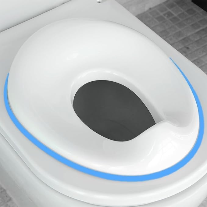 Image of Kids Station Baby Portable Baby Potty Training Toilet Seat Cover with Non-Slip Base, Splash Guard, and Storage Hook-Ideal for 1-5 Year Child, Fits Round & Oval Western Toilets, Toddler Travel-Friendly