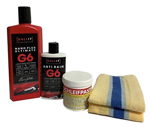 Gollit Starter Set III – Sigillante lucido 500 ml; nano-sigillante 200 ml; pasta abrasiva media 250 g – Made in Germany