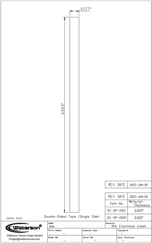 Metal Door Shim | for Commercial Fire Rated Door | Door Hinge Shim | Pack of 20