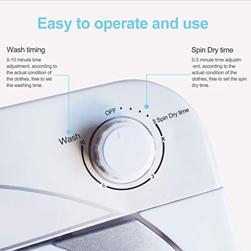 Dand Mini-wasmachine, campingwasmachine, compacte was- en centrifugeset, capaciteit van 7,0 kg, 300 W, geluidsarm, voor singles, studentenhuishouding, camper - Image 4