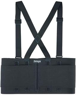 20-538 Industrial Work Back Brace, Back Support Belt with Suspenders, Lower Lumbar Support for Heavy Lifting, Removeable Straps, S/M
