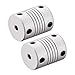 Tool parts 4mm To 6.35mm Aluminum Alloy Shaft Coupling Flexible Coupler L25xD19 Silver - 2pcs