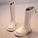 Girls Knee High Boots PU Leather Back Zipper Tall Riding Boot Warm Winter Fashion Snow Boots Low Heels Dress Shoes
