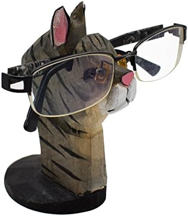 VIPbuy Handmade Wood Carving Eyeglasses Spectacle Holder Stand Sunglasses Display Rack Home Office Desk Décor Gift (Cat)