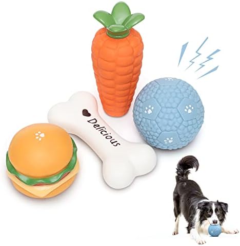 ROOGO Handcrafted Vinyl Squeaker Toys for Small Dogs, Squeaky Dog Toys for Small Dogs - Ball