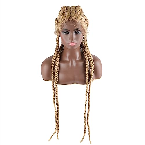 Perruques grises pour les femmes noires en tresses synthétiques de 30 pouces
