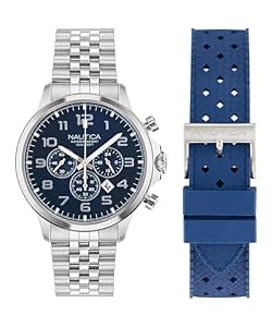 Nautica Men's Stainless Steel Blue Watch NAPBOS406