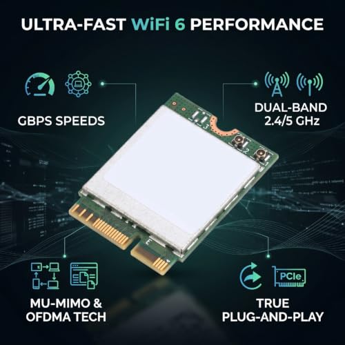 RTL8852BE WiFi 6 Tarjeta de Red, Doble Banda 2.4GHz 5GHz 1.2Gbps Plug and Play para Laptops miniatura 5
