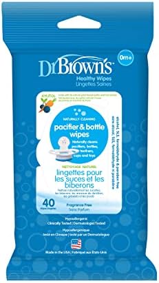 Dr. Brown's Pacifier and Bottle Wipes for Babies and Toddlers, 40 Count