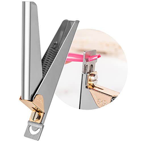 GA&EN Violet Red Premium Adjustable Nail Clippers with Magnets Sizers for Acrylic Nails, Stainless Steel Nail Cutter Trimmer for Artificial Fake False Tips Manicure Sharp Blade Clip Tool for Salon Beauty 15Pcs