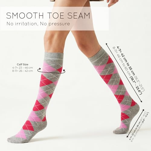 Image of Mysocks Unisex Knee High Long Socks Argyle
