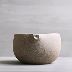 VIOY Handgemaakte Steengoed thee set Thee kom Matcha kom Thee kopje Thee emmer Accessoires, grijs, One size