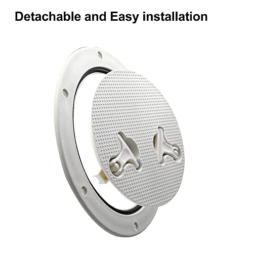 X Autohaux 8 Inch Boat Inspection Deck Plate Hatch Marine Round Inspection Hatch Deck Plate With Detachable Cover Water Tight For Outdoor Installations White #TOP3