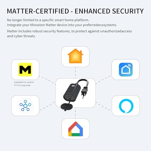 Image of Minoston Outdoor Smart Plug, Solid WiFi Outlets, Remote Control, Waterproof, Compatible with Alexa Google Assistant, No Hub Required, Black (MP22W)
