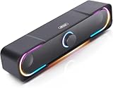Caixa de som gamer rgb 6w rms soundbar compacta e potente para pc tv