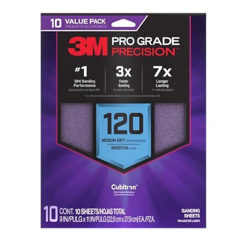 Feuilles abrasives 3M grain 120 fini le papier qui glisse des mains