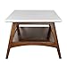 Madison Park Rectangular Wood Coffee Table With Solid Wood Frame & Legs, Living Room Coffee Tables With Storage Shelf, Accent Furniture For Living Room, Minimalist Decor - Off-White / Pecan Parker