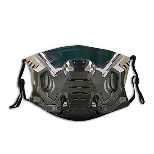 Petirmoso Doom Guy Helmet Washable Windproof Mask Reusable Decorations Mouth Cover Adjustable Fashion Balaclava Black