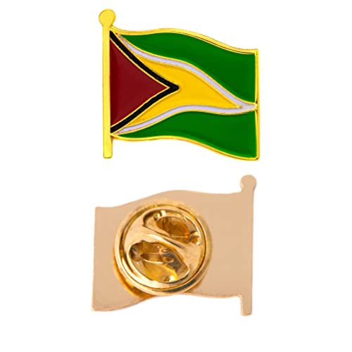 Desert Cactus Guyana Metal Lapel Pin Enamel Finish (Waving Flag Pin) by Desert Cactus - Used condition - US$7.26
