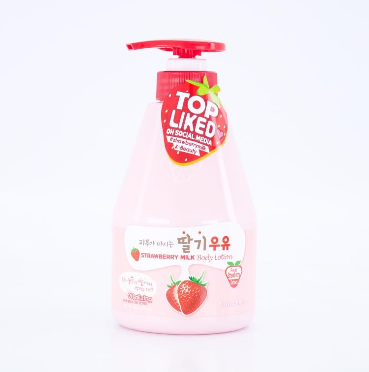 KWAILNARA Strawberry Milk Vitalizing Body Lotion 560g | Long-Lasting Hydration, Soft & Smooth Skin | Moisturizing Daily Body Care | Korean Skincare