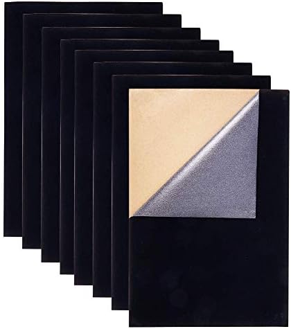 BENECREAT 20PCS Velvet Black Fabric Sticky Back Adhesive Back Sheets, A4 Sheet (8.3" x 11.8"), Self-Adhesive Durable and Water Resistant Multi-Purpose for Festival Art and Craft Making