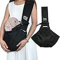Dog Sling Puppy Carrier, Pet Carrier Bag, Dog Carry Bag, Puppy Sling Carrier for Small Cat Dog, Breathable Fabric Hand-Free Pet Sling Carrier Front Carrier for Outdoor Walking Travel (Black)