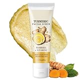 Turmeric and Vitamin C Face Scrub, Natural Exfoliating Scrub, Turmeric Body Scrub, Brightening Facial Cleanser for Gently Remove Dark Spot Blackheads, Natural Glow, Suitable for All Skin Types